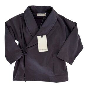 PHIL&PHAE - CROSS OVER SWEAT JACKET - 95% ORGANIC COTTON - BROWN  - NWT